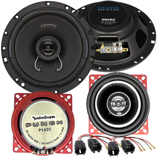 Reproduktory PEUGEOT 206 CC Crunch DSX62 Rockford Fosgate P142C Přední+Zadní s redukcemi